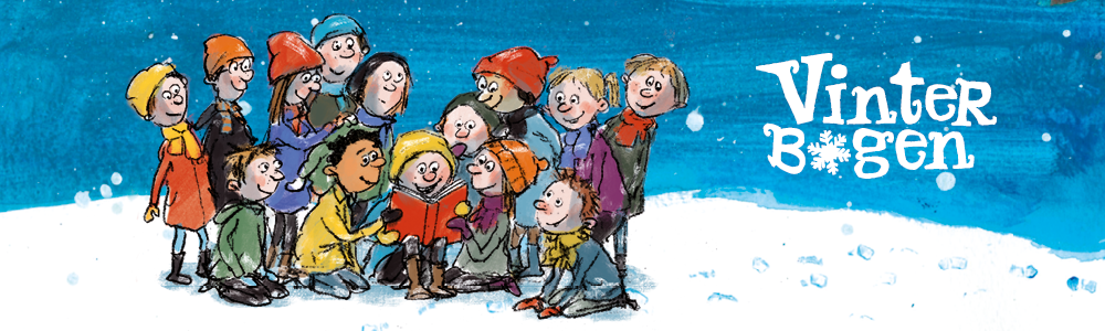 Illustration børn i sne