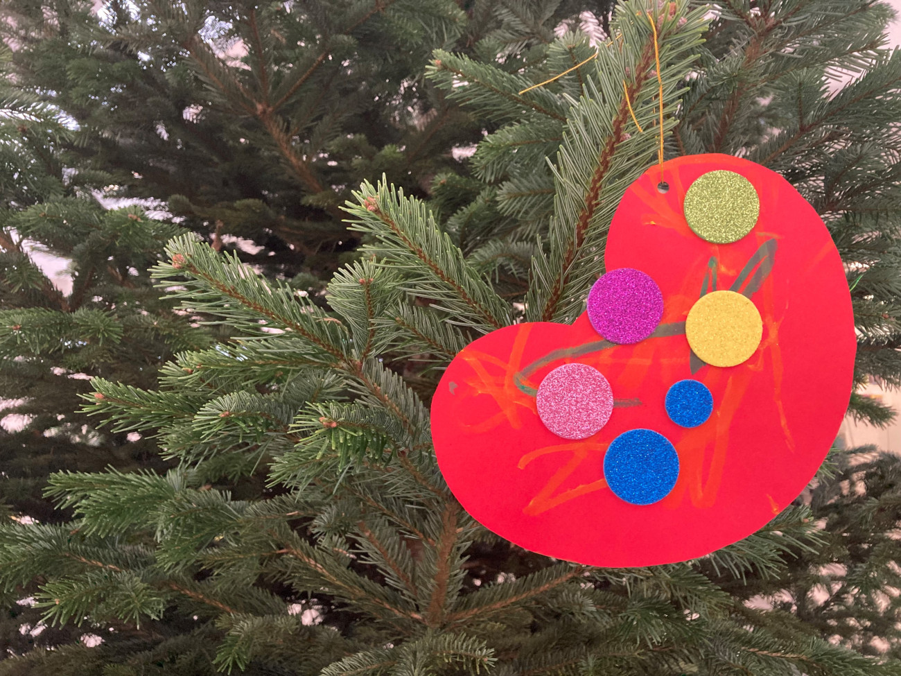 Julehjerte lavet af barn